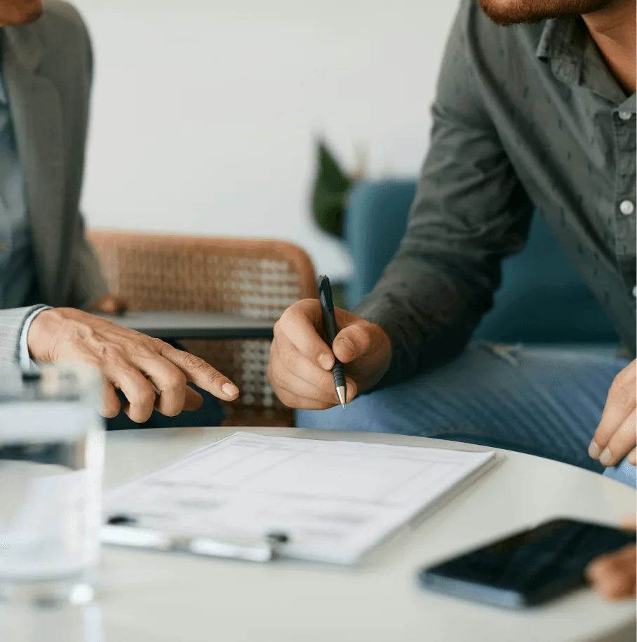 Advisor reviewing life insurance policy details with a client